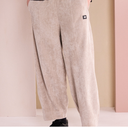 Naya Barrel Shaped Needle Cord Trousers In Stone