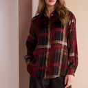 Naya Check Organza Shirt In Clove