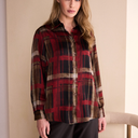 Naya Check Organza Shirt In Clove