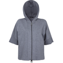 Margittes 3/4 Sleeve Jacket In Soft Grey With Hood