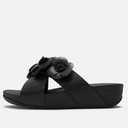 Fitflop Lulu Flower Cross Slides in Black