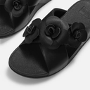 Fitflop Lulu Flower Cross Slides in Black