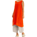 Grizas Silk Mix Sleeveless Dress In orange