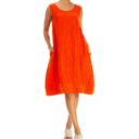 Grizas Silk Mix Sleeveless Dress In orange