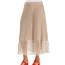 Grizas Cotton Crochet Knit Skirt In Taupe