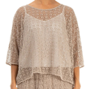 Grizas Cotton  Crochet Knit Short Top In Taupe
