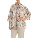 Grizas Long Linen Shirt In Stone Multi