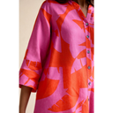 Sahara Palm Mirage Linen Shirt In Pink And Coral