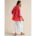 Sahara Palm Mirage Linen Shirt In Pink And Coral