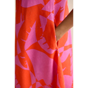 Sahara Palm Mirage Linen Flared Dress In Pink And Coral