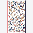 Vilagallo Floral Dog Print Scarf In Navy And Cream