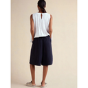 Sahara Twisted Linen Wide Shorts in Night