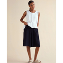 Sahara Twisted Linen Wide Shorts in Night