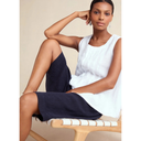 Sahara Twisted Linen Wide Shorts in Night