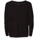 Naya Circle Design Boat Neck Knit Top In Black