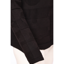 Naya Circle Design Boat Neck Knit Top In Black