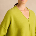 Sahara Merino Wool V Neck Jumper in Kiwi