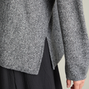 Sahara Merino Wool Cowl Neck Jumper in Black and White