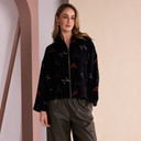 Naya Knit Print Jacquard Jacket In Black Tigerlily