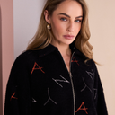 Naya Knit Print Jacquard Jacket In Black Tigerlily