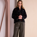 Naya Knit Print Jacquard Jacket In Black Tigerlily