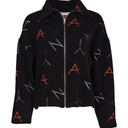 Naya Knit Print Jacquard Jacket In Black Tigerlily