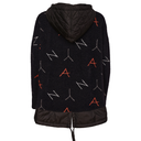 Naya Print Jacquard Top With Contrast Hood And Hemline In Black Tigerlily