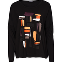 Naya Colour Block Placement Print Top In Black Clove
