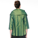 Igor Saffron Top In Emerald With Shawl Collar