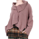 Rundholz 540 Crystal Oversize Fleck Sweater With Shawl Collar