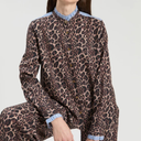 Vilagallo Diana Leopard Print Shirt In Brown