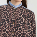 Vilagallo Diana Leopard Print Shirt In Brown