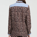 Vilagallo Diana Leopard Print Shirt In Brown