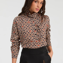 Vilagallo Volantes Ikat Ladybird Shirt In Brown