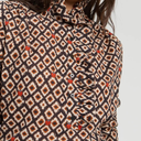Vilagallo Volantes Ikat Ladybird Shirt In Brown