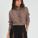 Vilagallo Volantes Ikat Ladybird Shirt In Brown