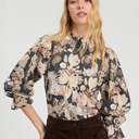 Vilagallo Maxima Floral/Horse Shirt In Navy Multi