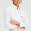 Vilagallo Magda Shirt With Lovehearts In White