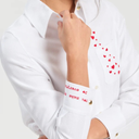 Vilagallo Magda Shirt With Lovehearts In White