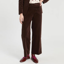 Vilagallo Ari Velvet Trouser In Chocolate