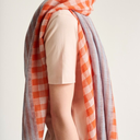 Bitte Kai Rand Checked Scarf In Orange/Blue