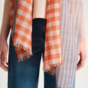 Bitte Kai Rand Checked Scarf In Orange/Blue