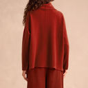 Sahara Merino Wool Cowl Neck Sweater in Conker