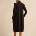 Sahara Fluid Crepe Bubble Dress In Black With Cowl Neck
