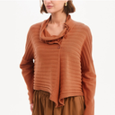 Tirelli Cowl Neck Button Knit Cardigan In Amberstone