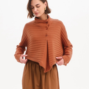 Tirelli Cowl Neck Button Knit Cardigan In Amberstone