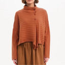 Tirelli Cowl Neck Button Knit Cardigan In Amberstone