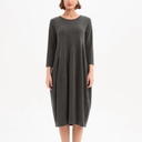 Tirelli Diagonal Seam Knit Dress In Charcoal