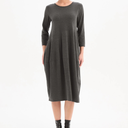 Tirelli Diagonal Seam Knit Dress In Charcoal