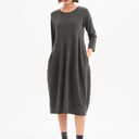 Tirelli Diagonal Seam Knit Dress In Charcoal